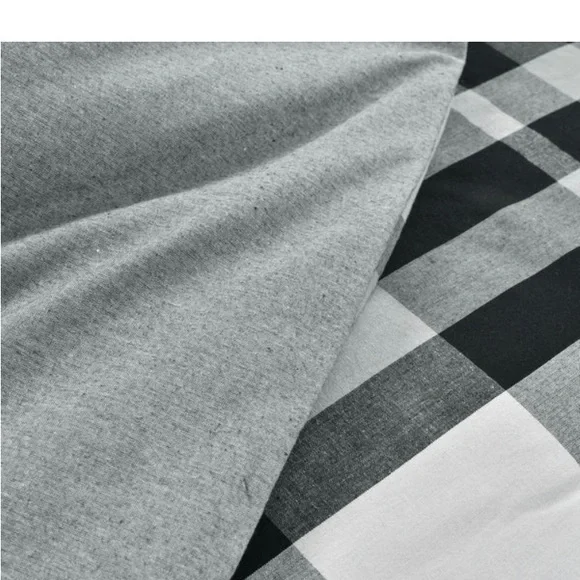 The Grav Barn Cedar Tree Yarn dyed black and white 
5-piece Comforter Set - Picture 5 of 9